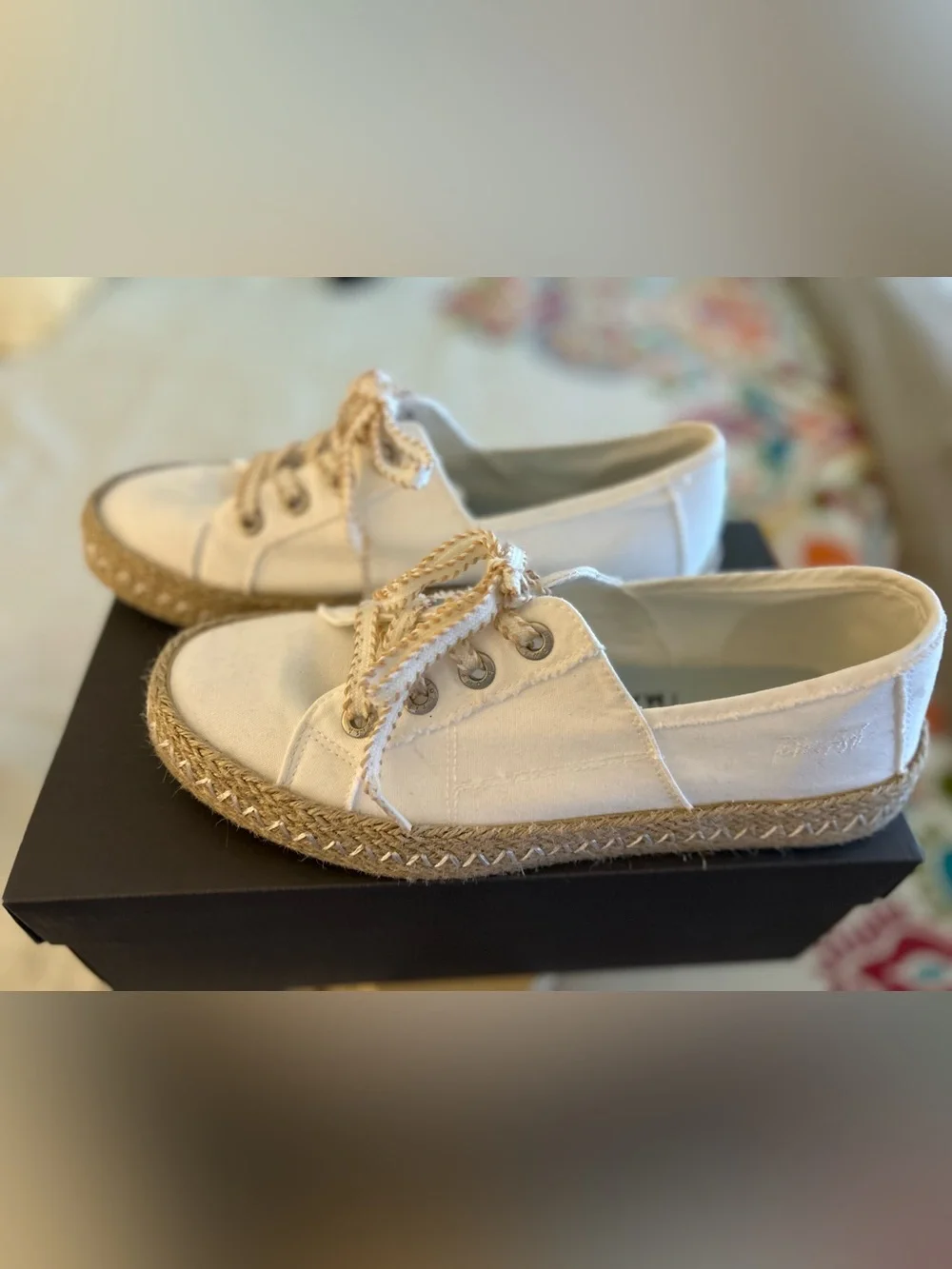 Blowfish Malibu Cream Canvas Espadrille Sneakers with Jute Sole